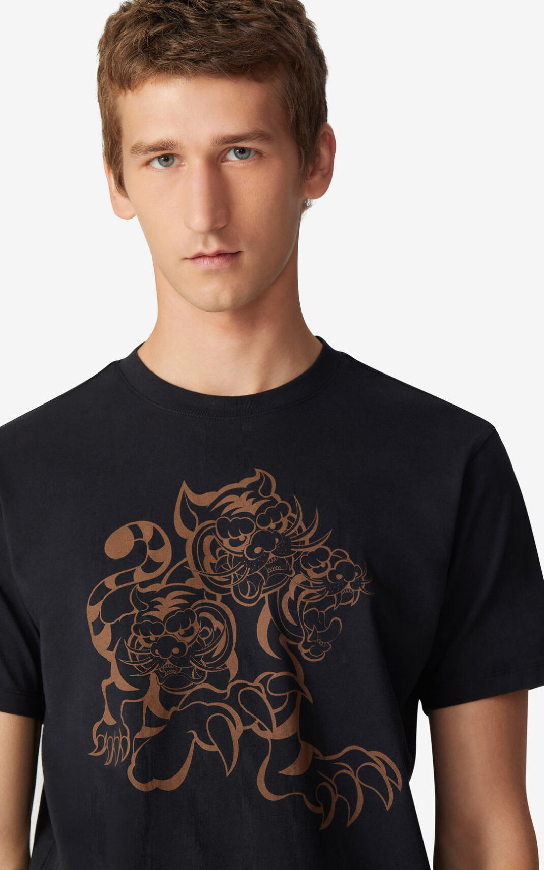 T Shirt Kenzo x KANSAIYAMAMOTO Three Tigers Homme Noir | JRPA-07981